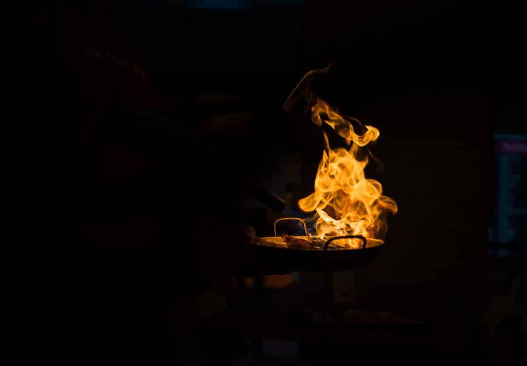 A fire in the dark