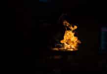 A fire in the dark