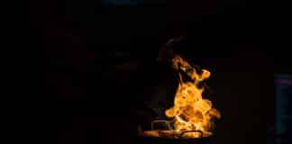 A fire in the dark