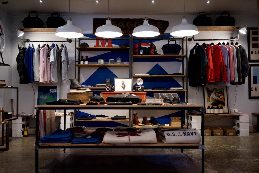 The interior of a clothing store