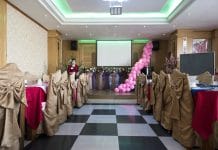 North Korean woman at a party venue