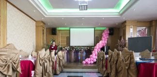 North Korean woman at a party venue