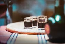 Shots on a tray