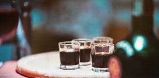 Shots on a tray