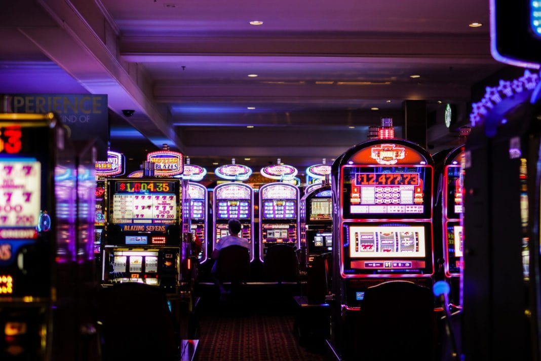 Gambling machines in an arcade