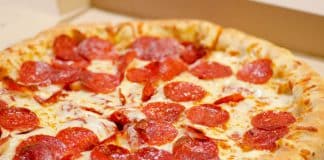 A pepperoni pizza