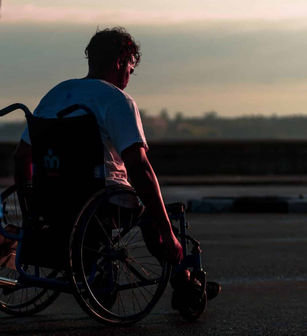 A man in a wheelchair