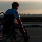 A man in a wheelchair