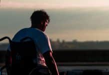 A man in a wheelchair