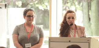 Leah Barfield and Lizz Brocklesby from Time to Change presenting at the GSL Conference 2018