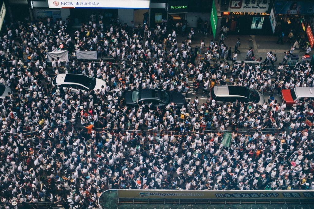 Protestors in Hong Kong