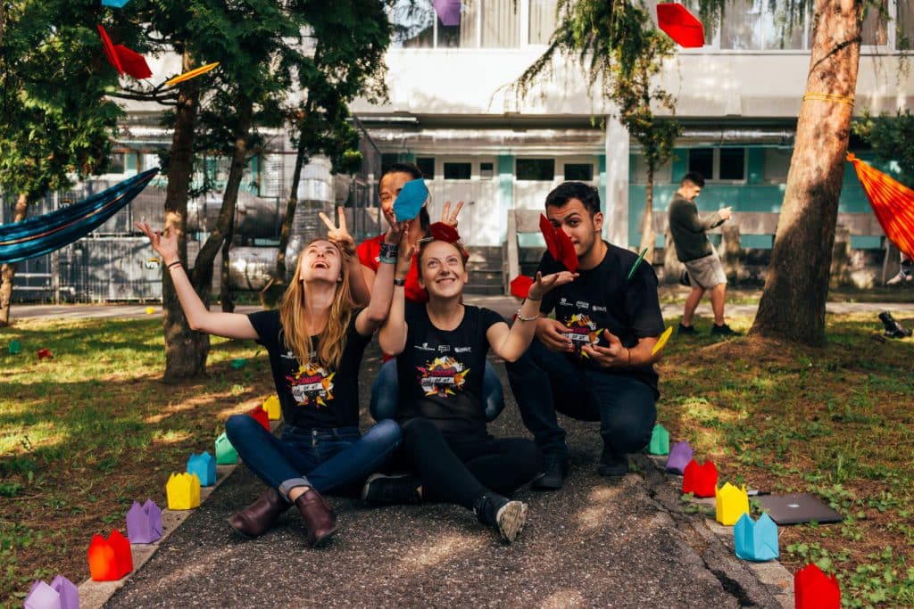 Young people volunteering