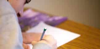 person using pencil