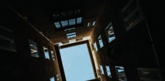 worm's-eye view of building