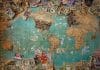 U.S. dollar banknote with map