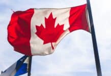 Canada flag waving during daytime