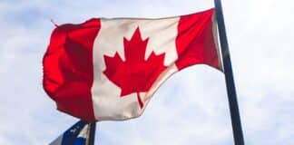 Canada flag waving during daytime
