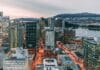 high-angle photography of city