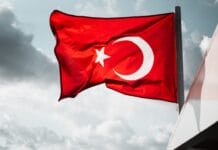 a flag on a pole
