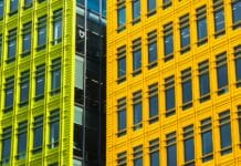 yellow and black concrete building