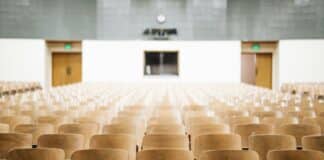 empty chairs in theater