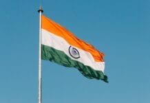flag hanging on pole