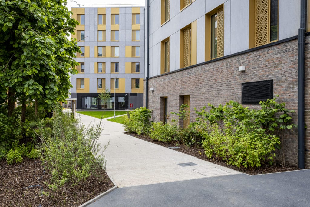External view of Purdown View student accommodation building at UWE Bristol